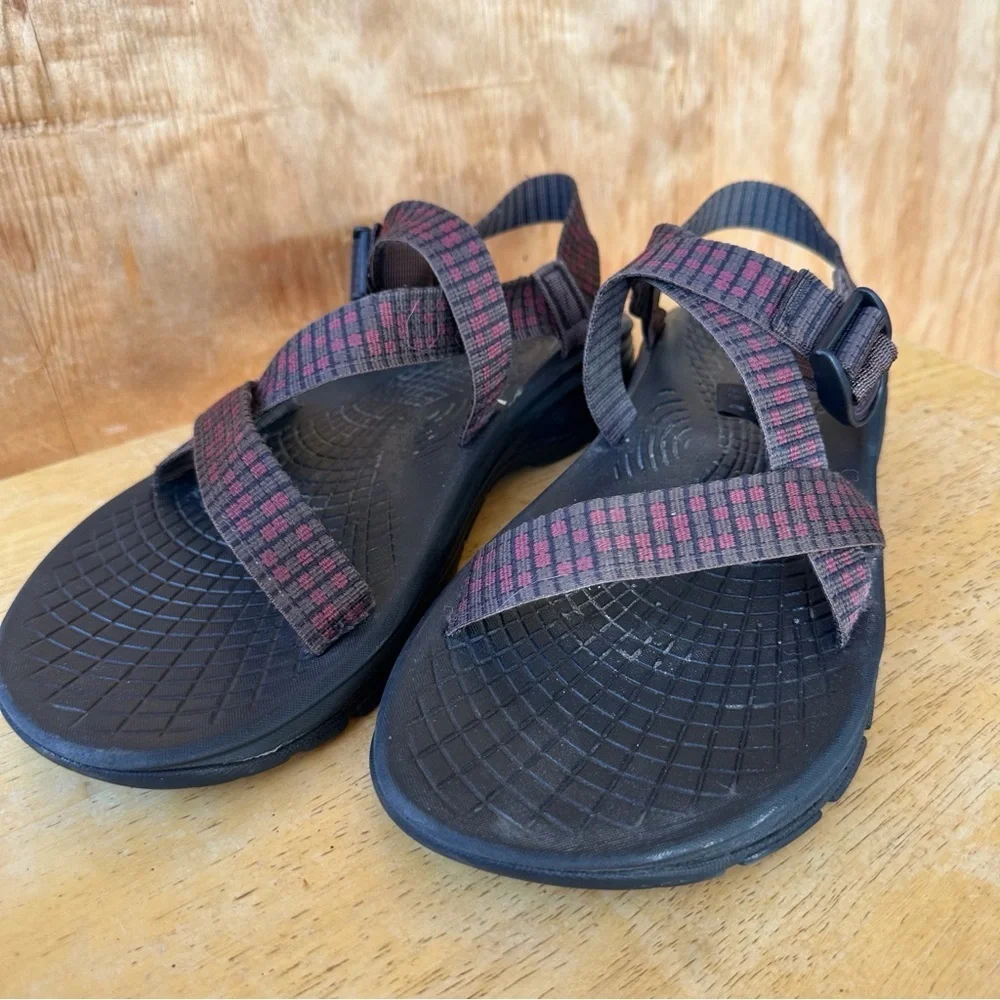 Chaco Z/1 Adjustable Strap Sport Hiking Water Sandal Red Gray